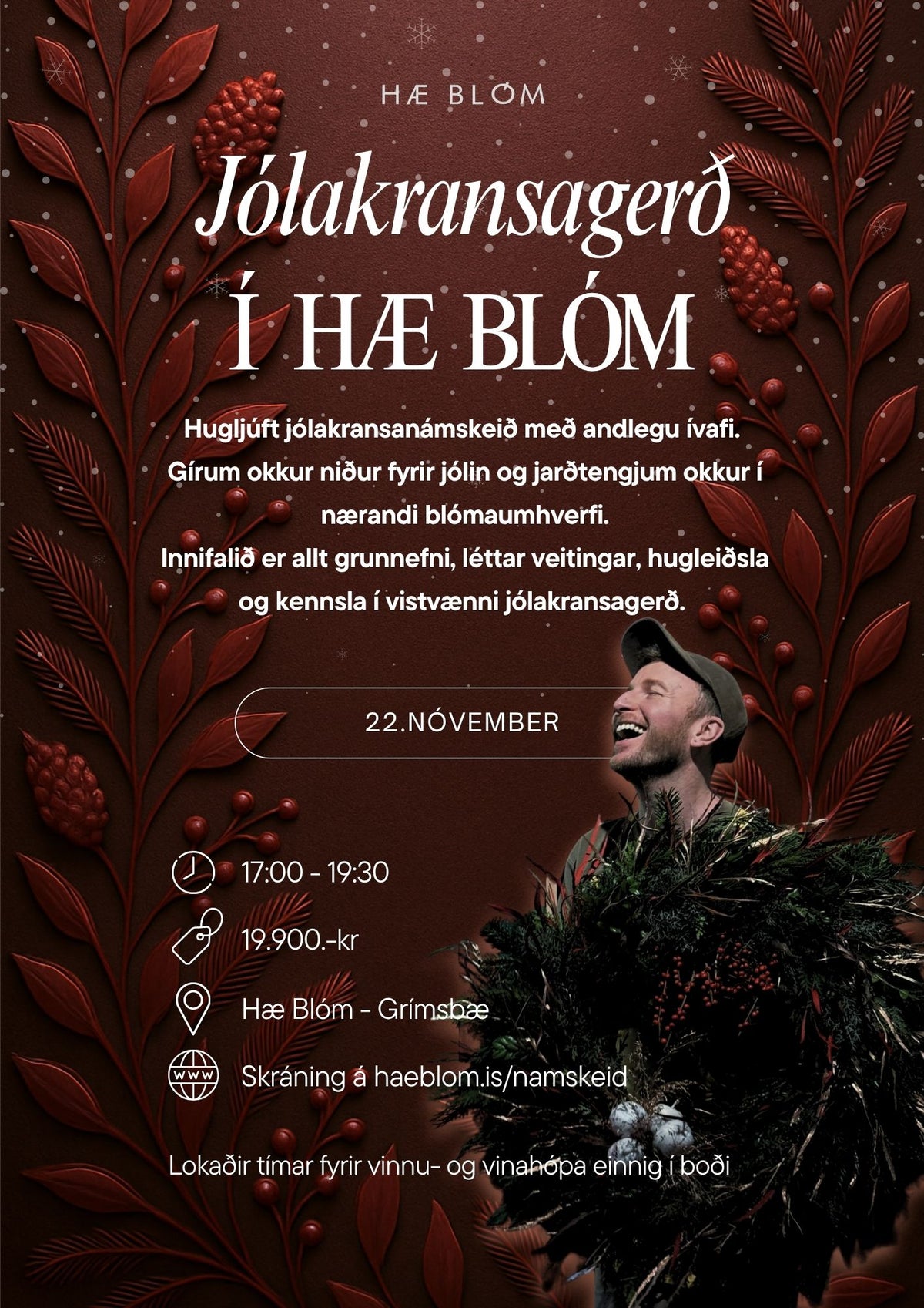 Jólakransagerð - 22.nóvember -