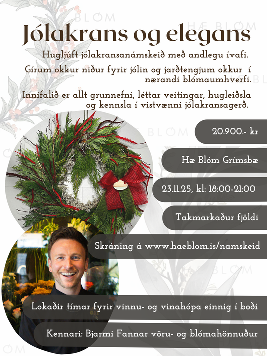 Jólakransanámskeið 23.nóv 2025